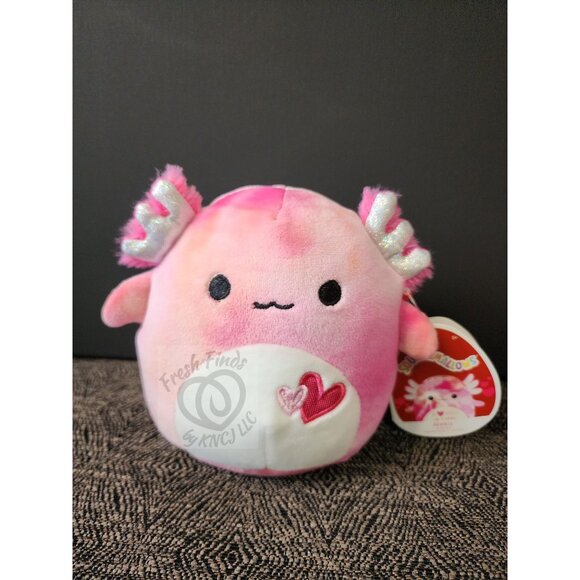 Squishmallows Aleka the Axolotl With Hearts 2021 Edition 5 inch - Picture 1 of 3